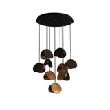 Siyuan Modern Wood Leaf Pendant Light LED Hanging Fixture for Dining Living Room