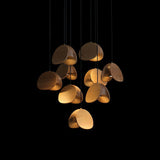 Siyuan Modern Wood Leaf Pendant Light LED Hanging Fixture for Dining Living Room