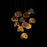 Siyuan Modern Wood Leaf Pendant Light LED Hanging Fixture for Dining Living Room