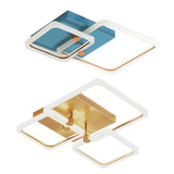 Modern Geometric Square LED Ceiling Light Dimmable Flush Mount Fixture for Bedroom and Living Room