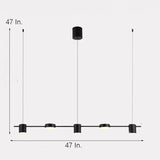 Sleek 5 Light LED Kitchen Island Pendant Modern Creative Metal Chandelier for Dining Room Lighting