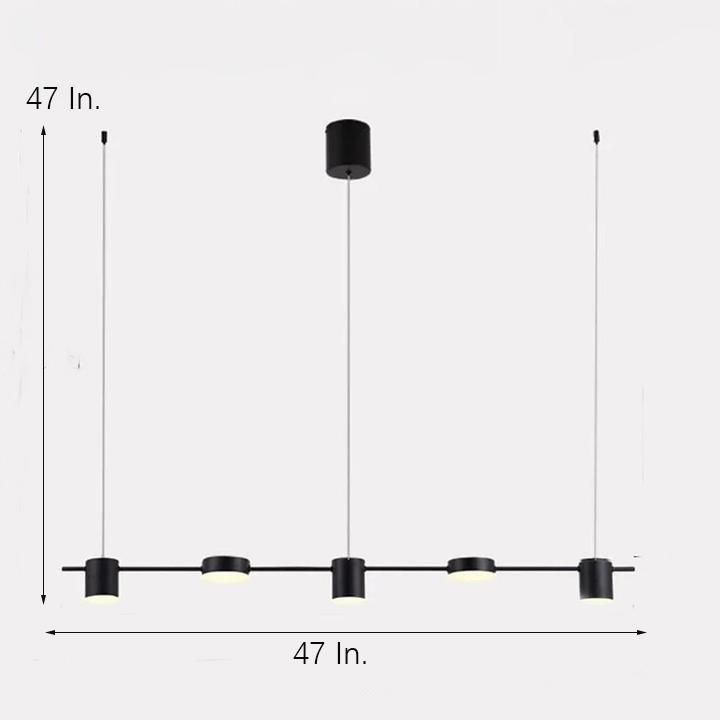 Sleek 5 Light LED Kitchen Island Pendant Modern Creative Metal Chandelier for Dining Room Lighting