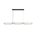 Sleek Black Copper Linear Island Light Modern LED Pendant Chandelier with Frosted Glass