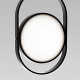 Sleek Black Round Hanging LED Ceiling Lamp with Three Step Dimming Adjustable Height Design