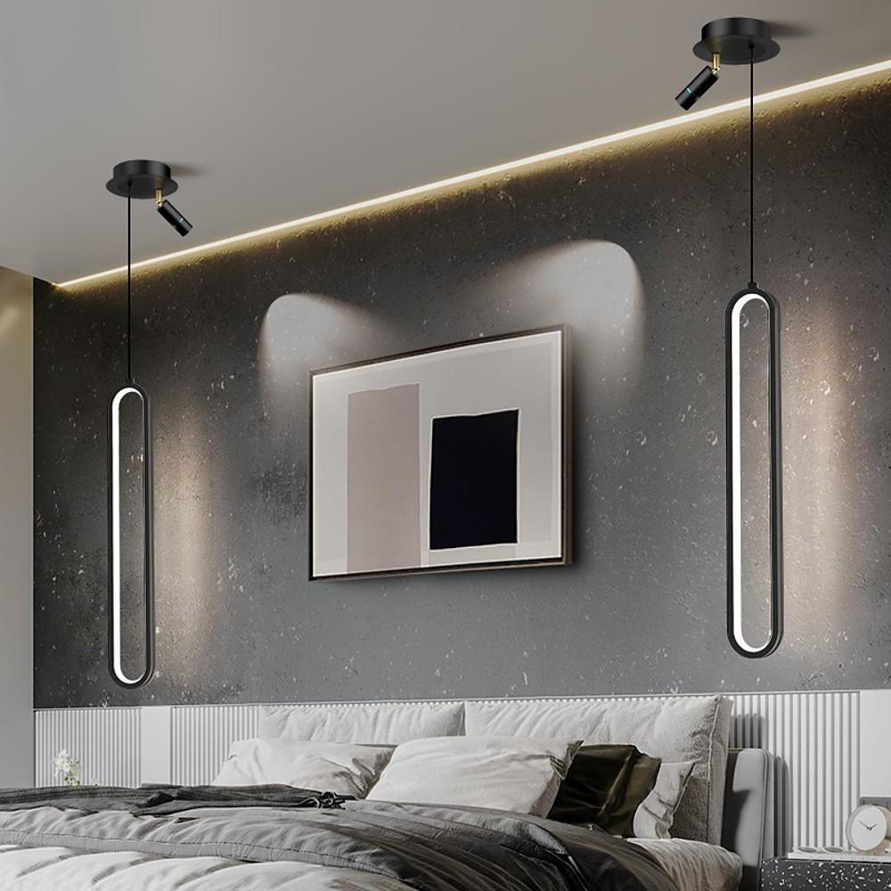 Sleek Elongated Modern LED Pendant Light with Metal and Acrylic Shades for Kitchen Island and Dining Room