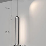Sleek Elongated Modern LED Pendant Light with Metal and Acrylic Shades for Kitchen Island and Dining Room