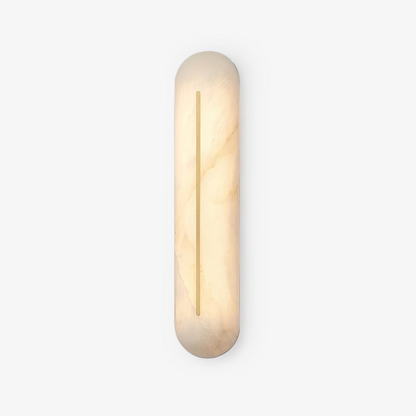 Slender Natural Alabaster LED Wall Sconce Modern Brass Indoor Lighting Fixture