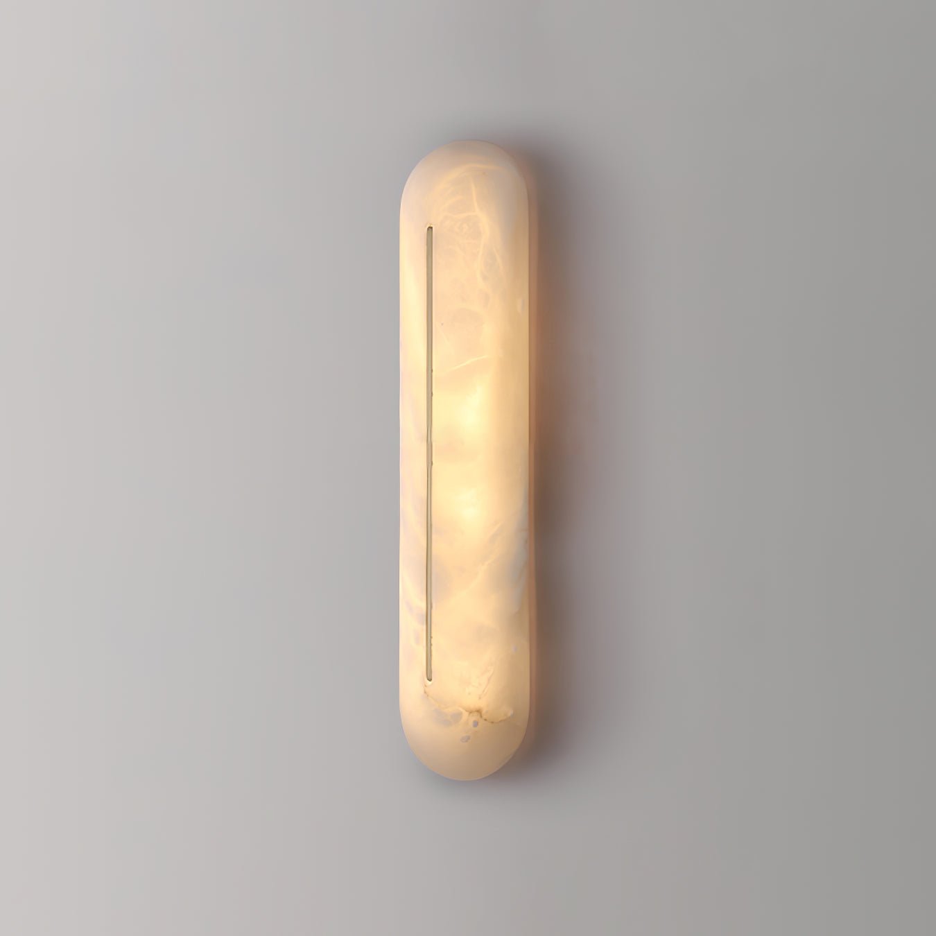 Slender Natural Alabaster LED Wall Sconce Modern Brass Indoor Lighting Fixture