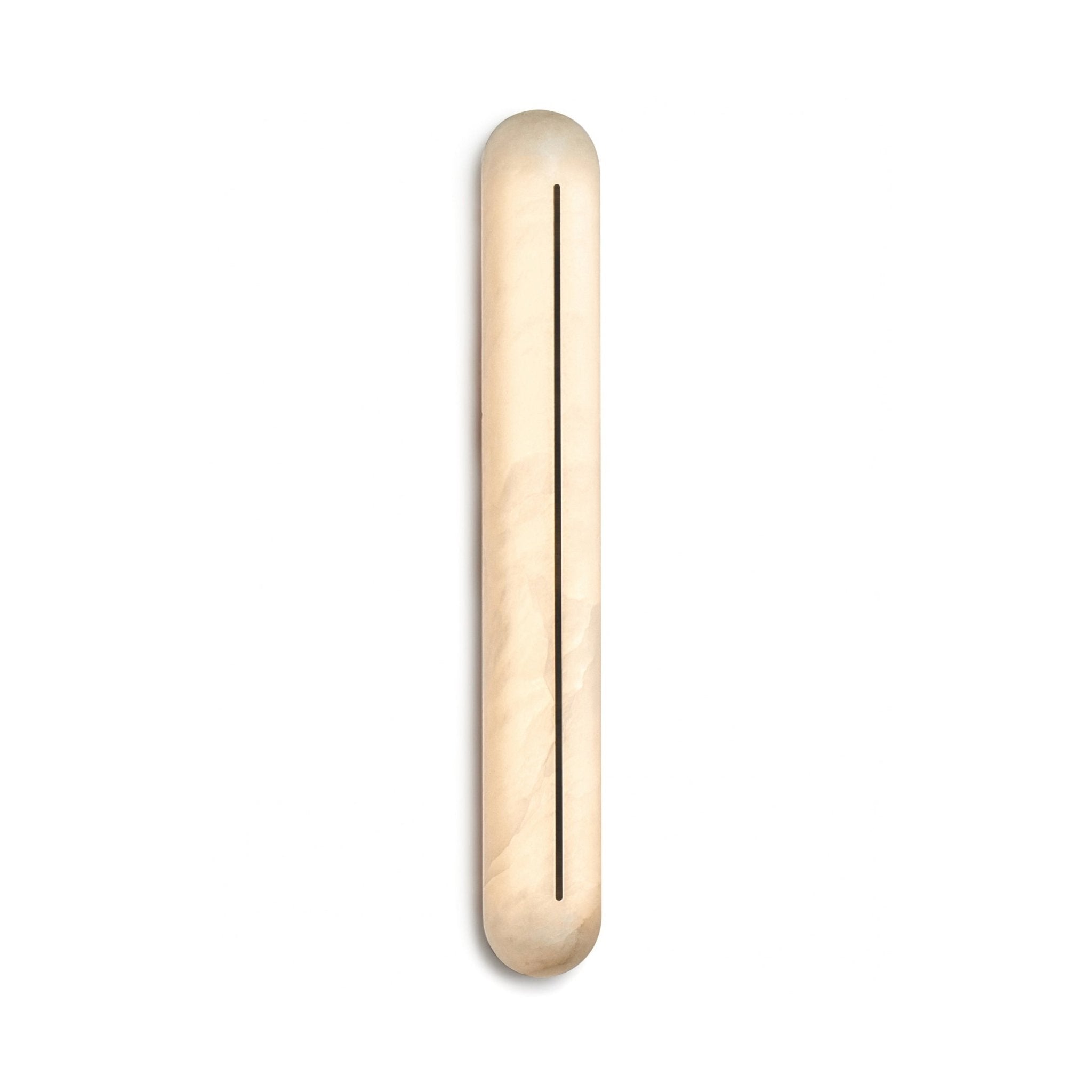 Slender Natural Alabaster LED Wall Sconce Modern Brass Indoor Lighting Fixture