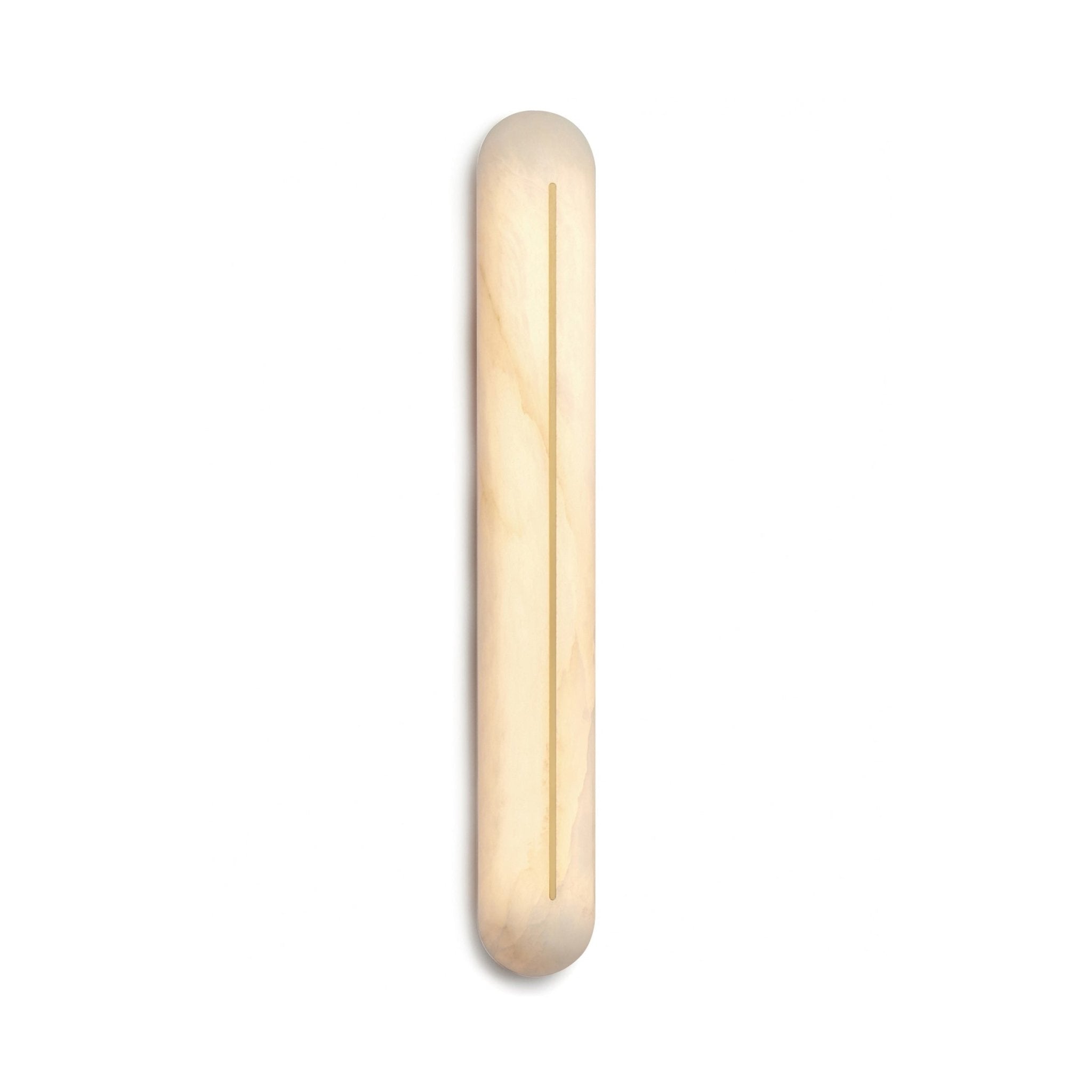 Slender Natural Alabaster LED Wall Sconce Modern Brass Indoor Lighting Fixture