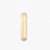 Slender Natural Alabaster LED Wall Sconce Modern Brass Indoor Lighting Fixture