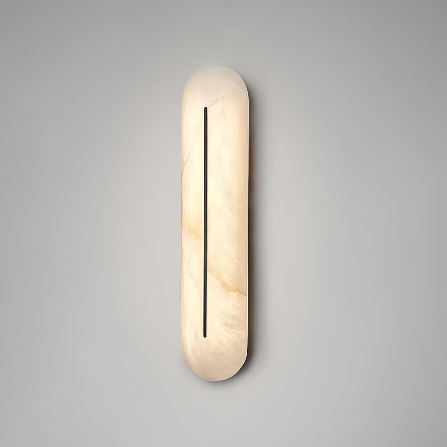 Slender Natural Alabaster LED Wall Sconce Modern Brass Indoor Lighting Fixture