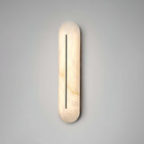 Slender Natural Alabaster LED Wall Sconce Modern Brass Indoor Lighting Fixture
