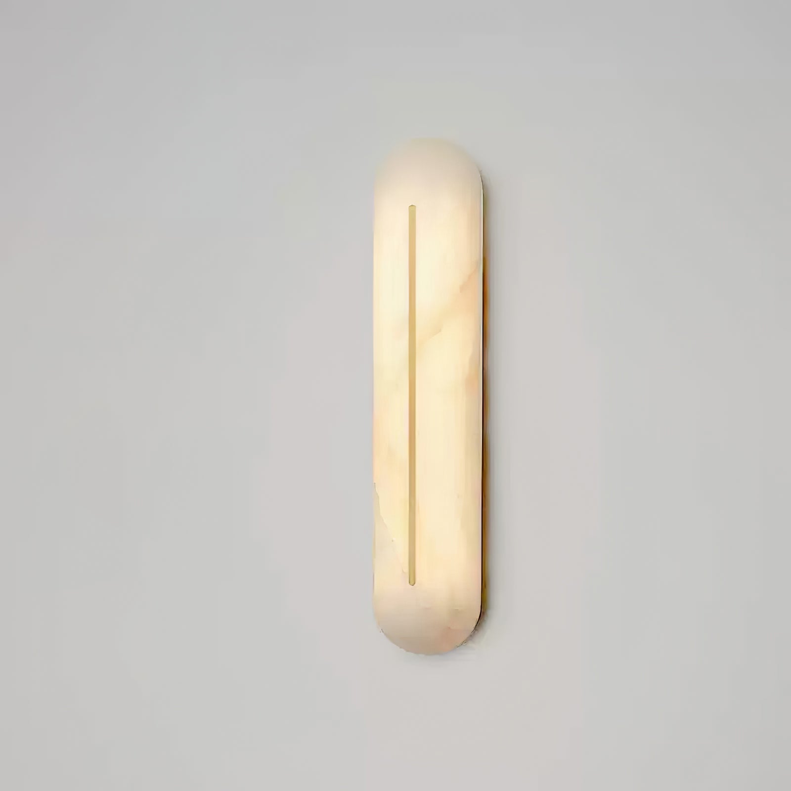 Slender Natural Alabaster LED Wall Sconce Modern Brass Indoor Lighting Fixture