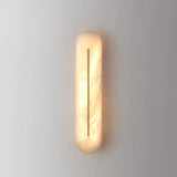 Slender Natural Alabaster LED Wall Sconce Modern Brass Indoor Lighting Fixture