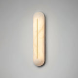 Slender Natural Alabaster LED Wall Sconce Modern Brass Indoor Lighting Fixture