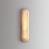 Slender Natural Alabaster LED Wall Sconce Modern Brass Indoor Lighting Fixture