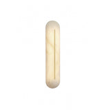 Slender Natural Alabaster LED Wall Sconce Modern Brass Indoor Lighting Fixture