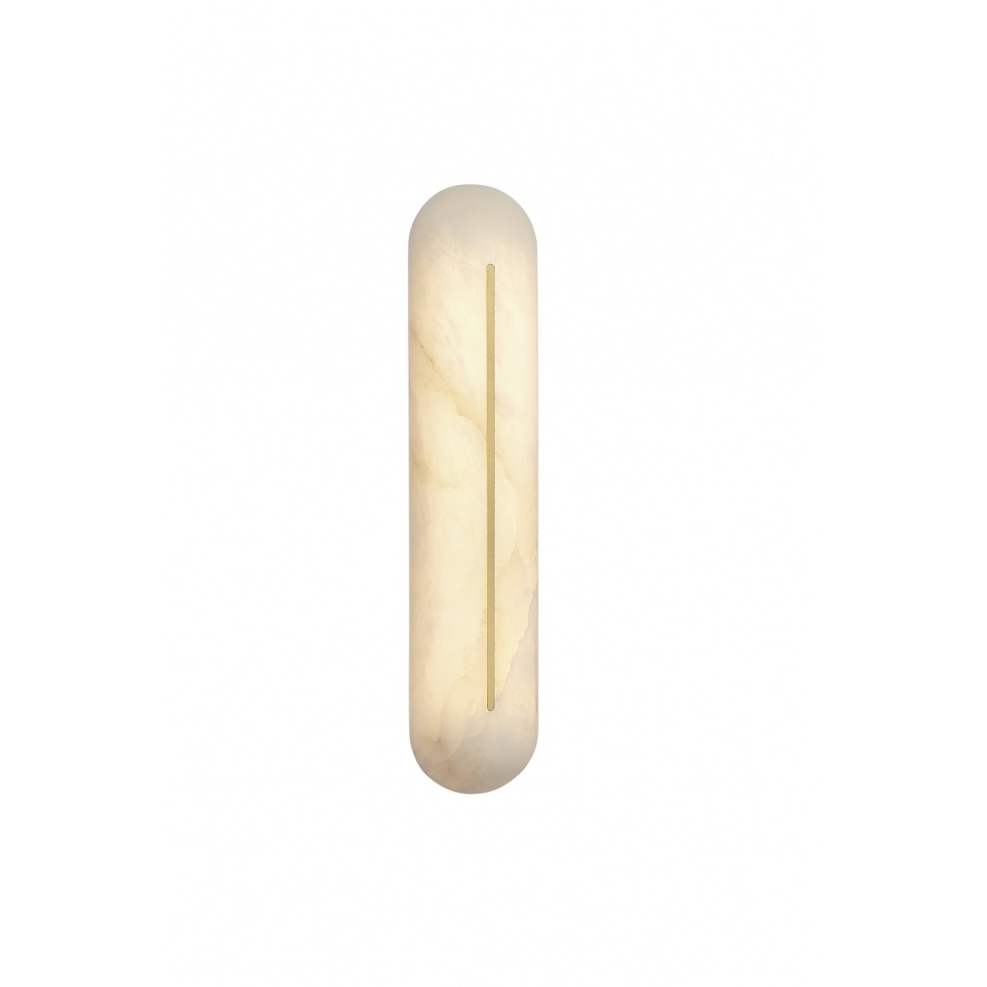 Slender Natural Alabaster LED Wall Sconce Modern Brass Indoor Lighting Fixture