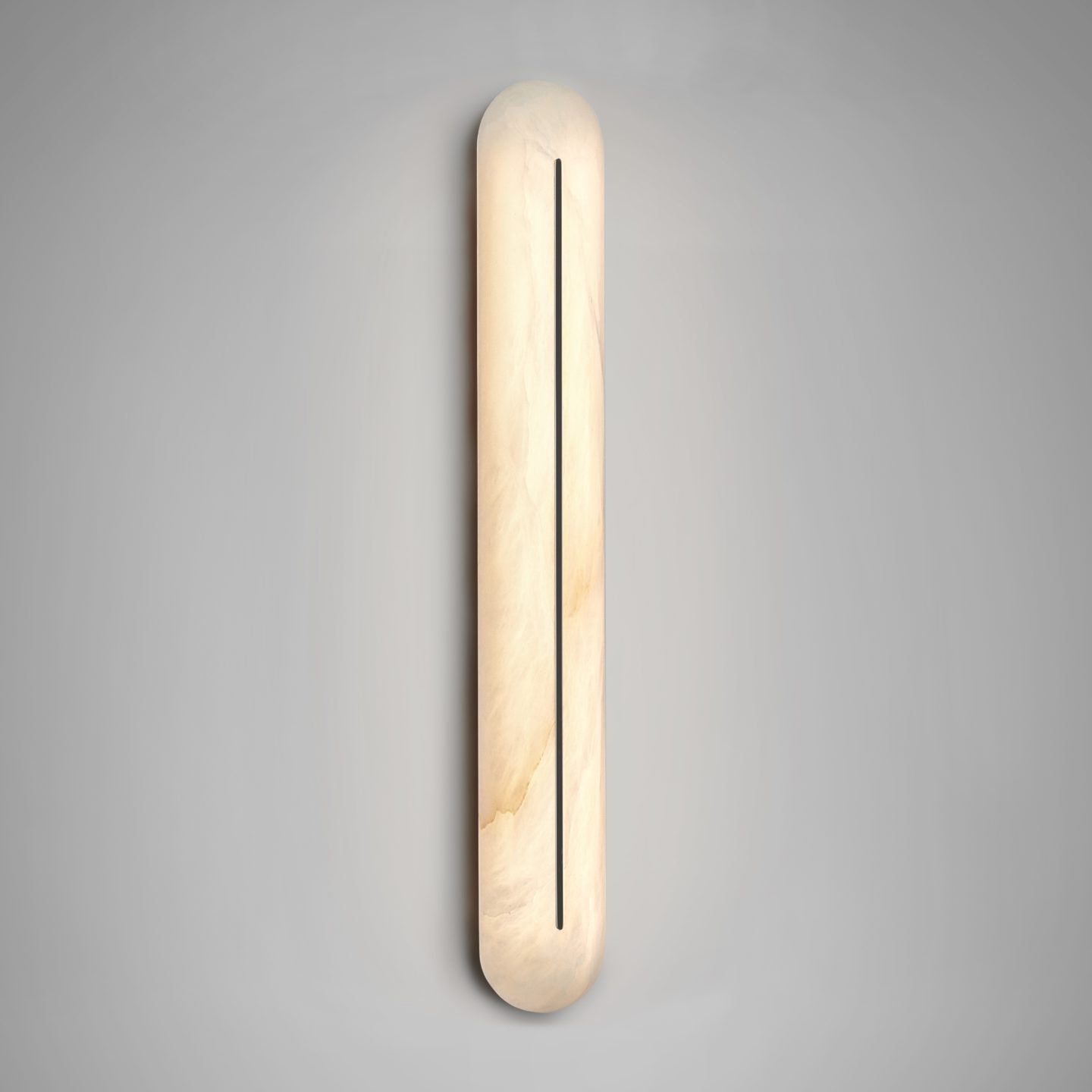 Slender Natural Alabaster LED Wall Sconce Modern Brass Indoor Lighting Fixture