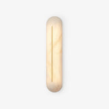 Slender Natural Alabaster LED Wall Sconce Modern Brass Indoor Lighting Fixture