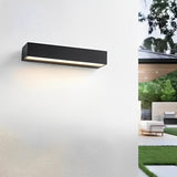 Slim Modern Black LED Outdoor Wall Light Waterproof Exterior Sconce Strip Lamp
