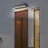 Slim Modern Black LED Outdoor Wall Light Waterproof Exterior Sconce Strip Lamp