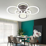 Modern Geometric Circles LED Cluster Ceiling Light Flush Mount Fixture for Bedroom and Living Room