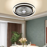 Modern Round Bladeless Ceiling Fan with Dimmable LED Light and Silent Inverter Motor