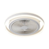Modern Round Bladeless Ceiling Fan with Dimmable LED Light and Silent Inverter Motor