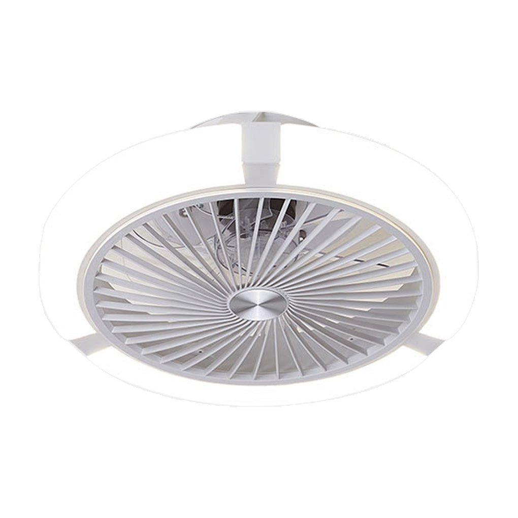 Modern Round Bladeless Ceiling Fan with Dimmable LED Light and Silent Inverter Motor