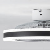 Modern Round Bladeless Ceiling Fan with Dimmable LED Light and Silent Inverter Motor