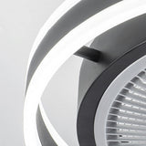 Modern Round Bladeless Ceiling Fan with Dimmable LED Light and Silent Inverter Motor