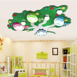 Modern Painted Glass Wildlife LED Ceiling Fixture for Baby Nursery and Kids Playroom