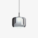 Smoke Gray Mouth Blown Glass Pendant Light Modern LED Minimalist Hanging Lamp for Indoor Spaces