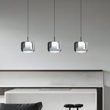 Smoke Gray Mouth Blown Glass Pendant Light Modern LED Minimalist Hanging Lamp for Indoor Spaces