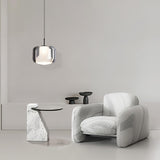 Smoke Gray Mouth Blown Glass Pendant Light Modern LED Minimalist Hanging Lamp for Indoor Spaces