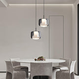 Smoke Gray Mouth Blown Glass Pendant Light Modern LED Minimalist Hanging Lamp for Indoor Spaces