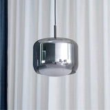 Smoke Gray Mouth Blown Glass Pendant Light Modern LED Minimalist Hanging Lamp for Indoor Spaces