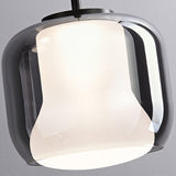 Smoke Gray Mouth Blown Glass Pendant Light Modern LED Minimalist Hanging Lamp for Indoor Spaces