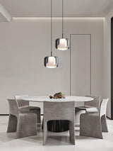 Smoke Gray Mouth Blown Glass Pendant Light Modern LED Minimalist Hanging Lamp for Indoor Spaces