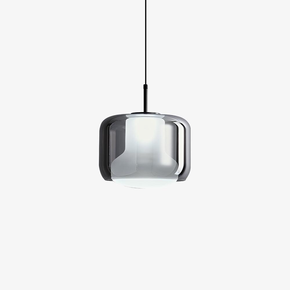 Smoke Gray Mouth Blown Glass Pendant Light Modern LED Minimalist Hanging Lamp for Indoor Spaces