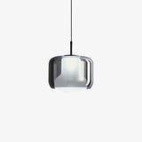 Smoke Gray Mouth Blown Glass Pendant Light Modern LED Minimalist Hanging Lamp for Indoor Spaces