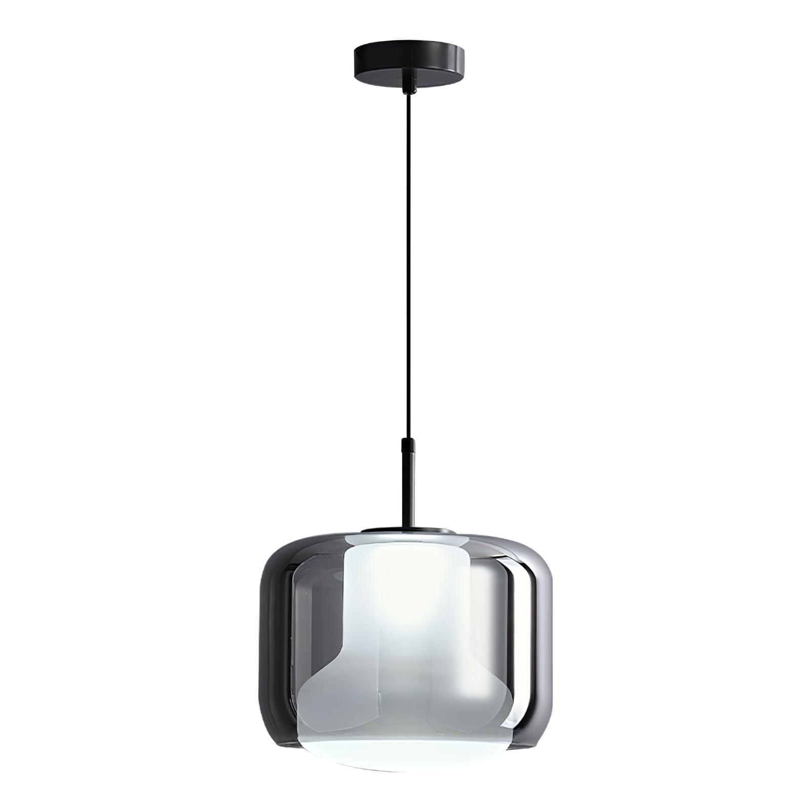 Smoke Gray Mouth Blown Glass Pendant Light Modern LED Minimalist Hanging Lamp for Indoor Spaces