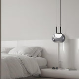 Smoky Grey Glass Globe Pendant Light Modern LED Hanging Ceiling Lamp