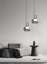 Smoky Grey Glass Globe Pendant Light Modern LED Hanging Ceiling Lamp