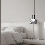 Smoky Grey Glass Globe Pendant Light Modern LED Hanging Ceiling Lamp