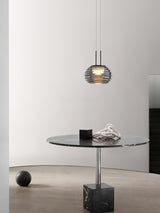 Smoky Grey Glass Globe Pendant Light Modern LED Hanging Ceiling Lamp