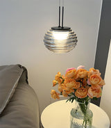 Smoky Grey Glass Globe Pendant Light Modern LED Hanging Ceiling Lamp