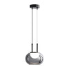 Smoky Grey Glass Globe Pendant Light Modern LED Hanging Ceiling Lamp